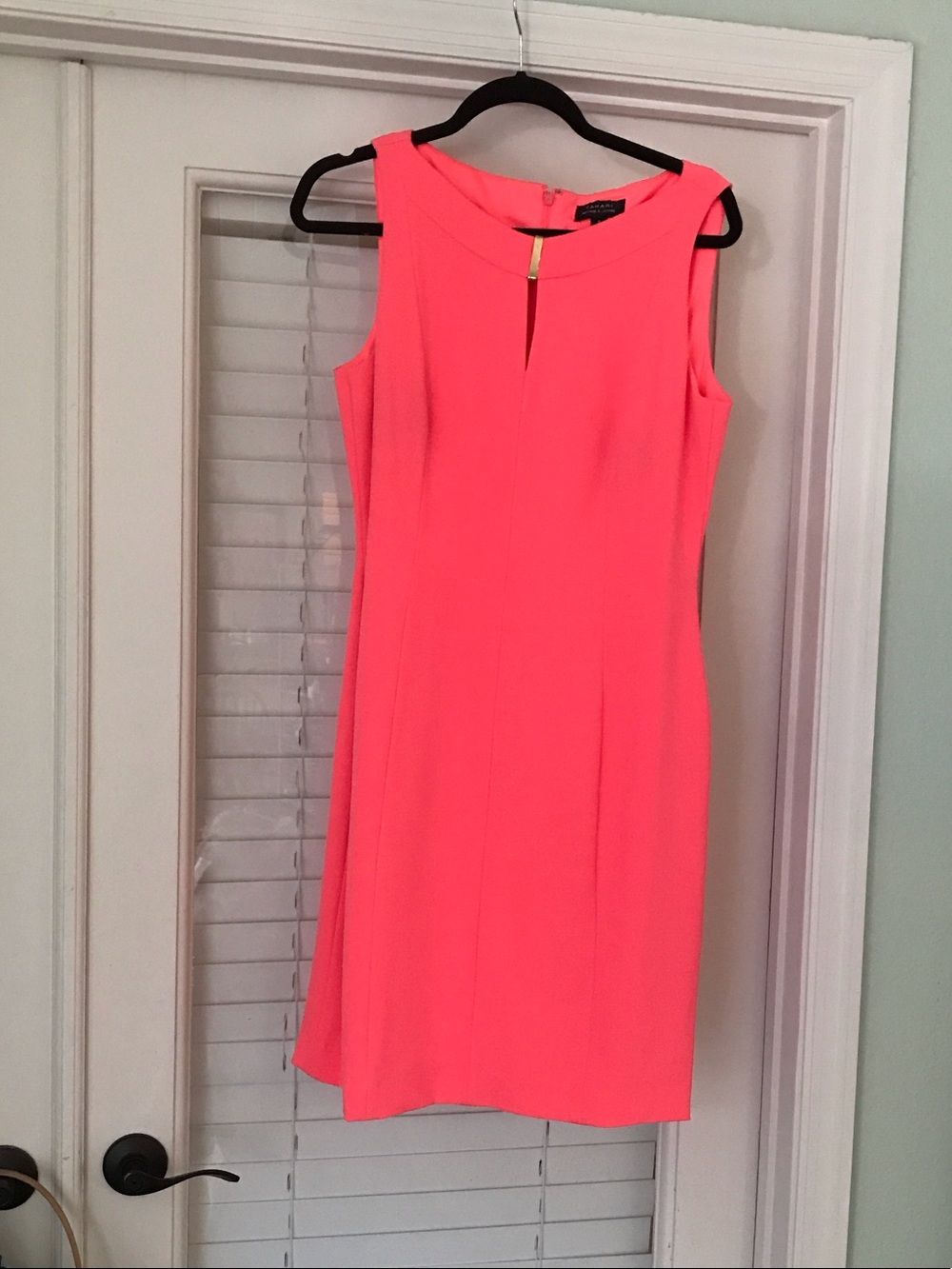 Sleeveless Coral Sheath Dress